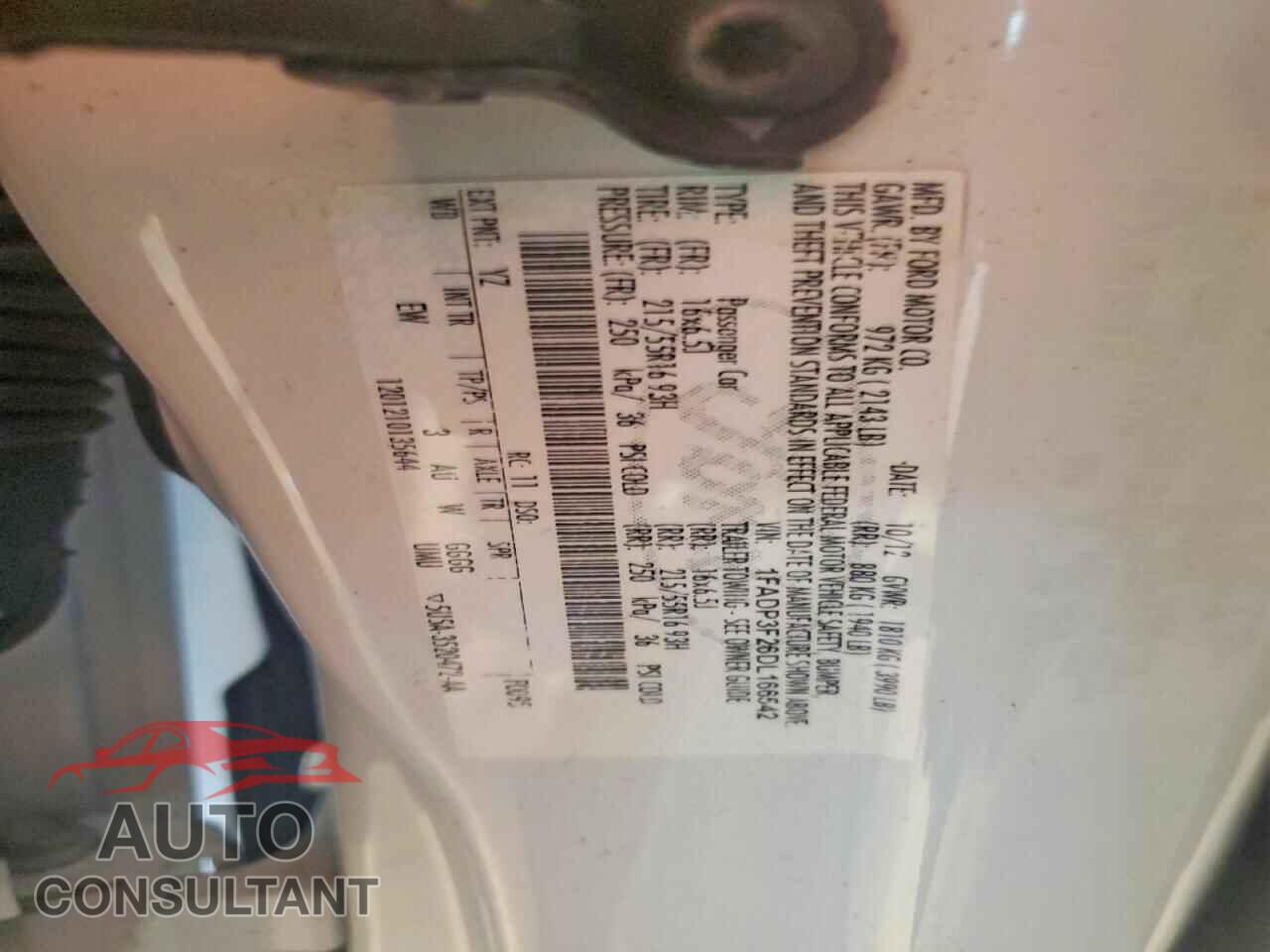 FORD FOCUS 2013 - 1FADP3F26DL166542