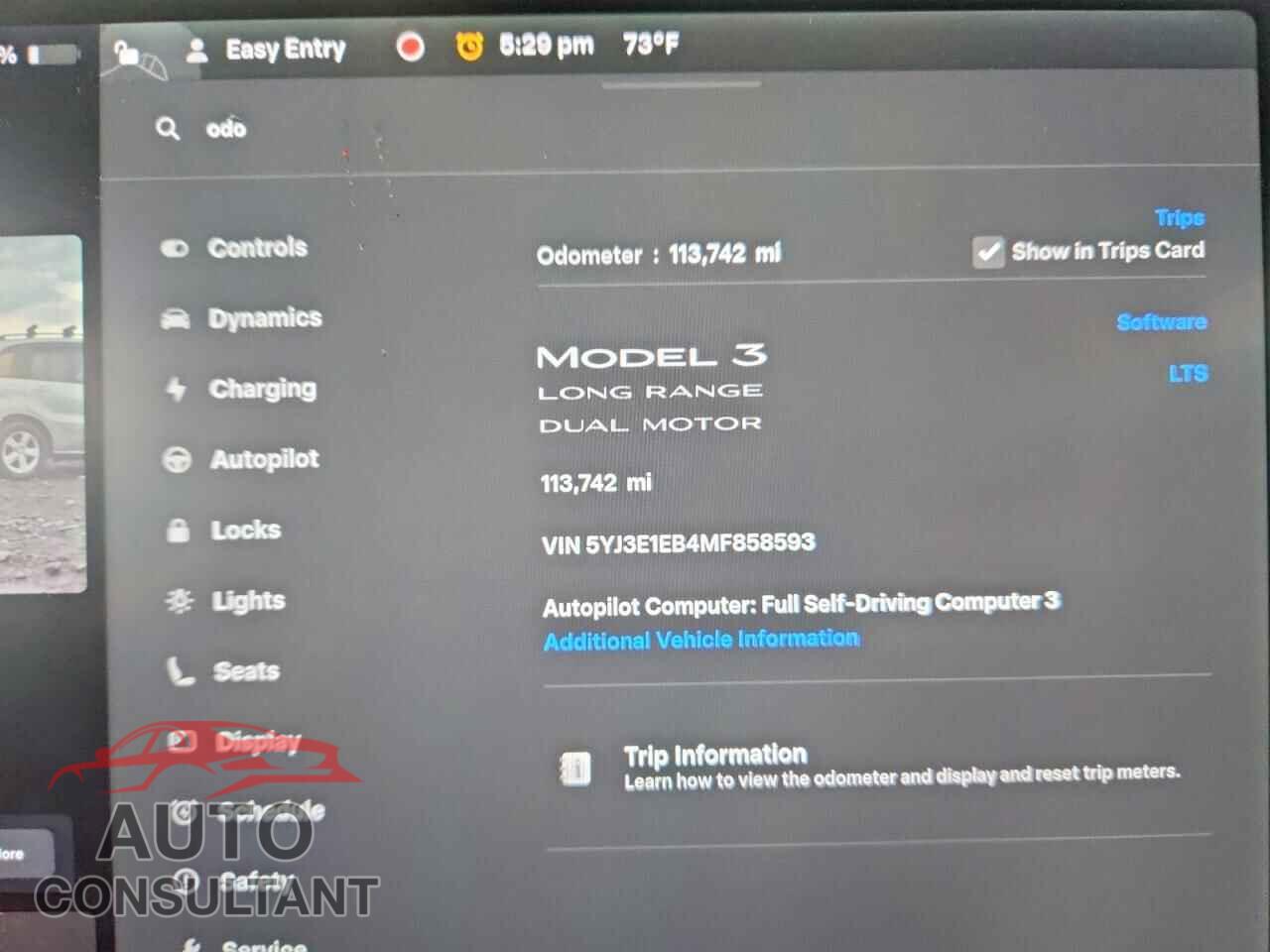 TESLA MODEL 3 2021 - 5YJ3E1EB4MF858593