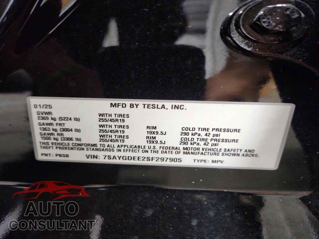 TESLA MODEL Y 2025 - 7SAYGDEE2SF297905