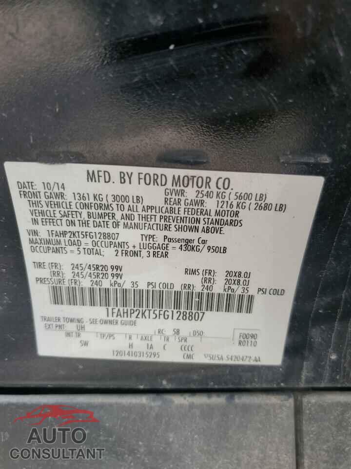 FORD TAURUS 2015 - 1FAHP2KT5FG128807