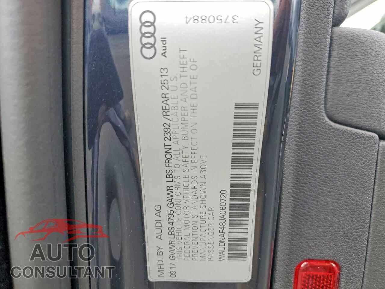AUDI A4 2018 - WAUDNAF48JA060720