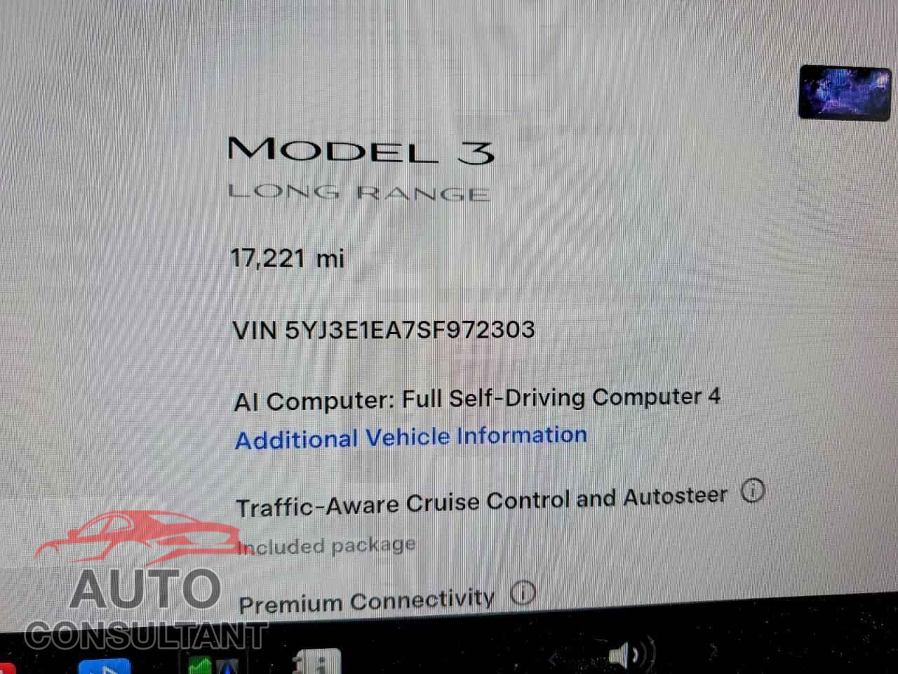 TESLA MODEL 3 2025 - 5YJ3E1EA7SF972303