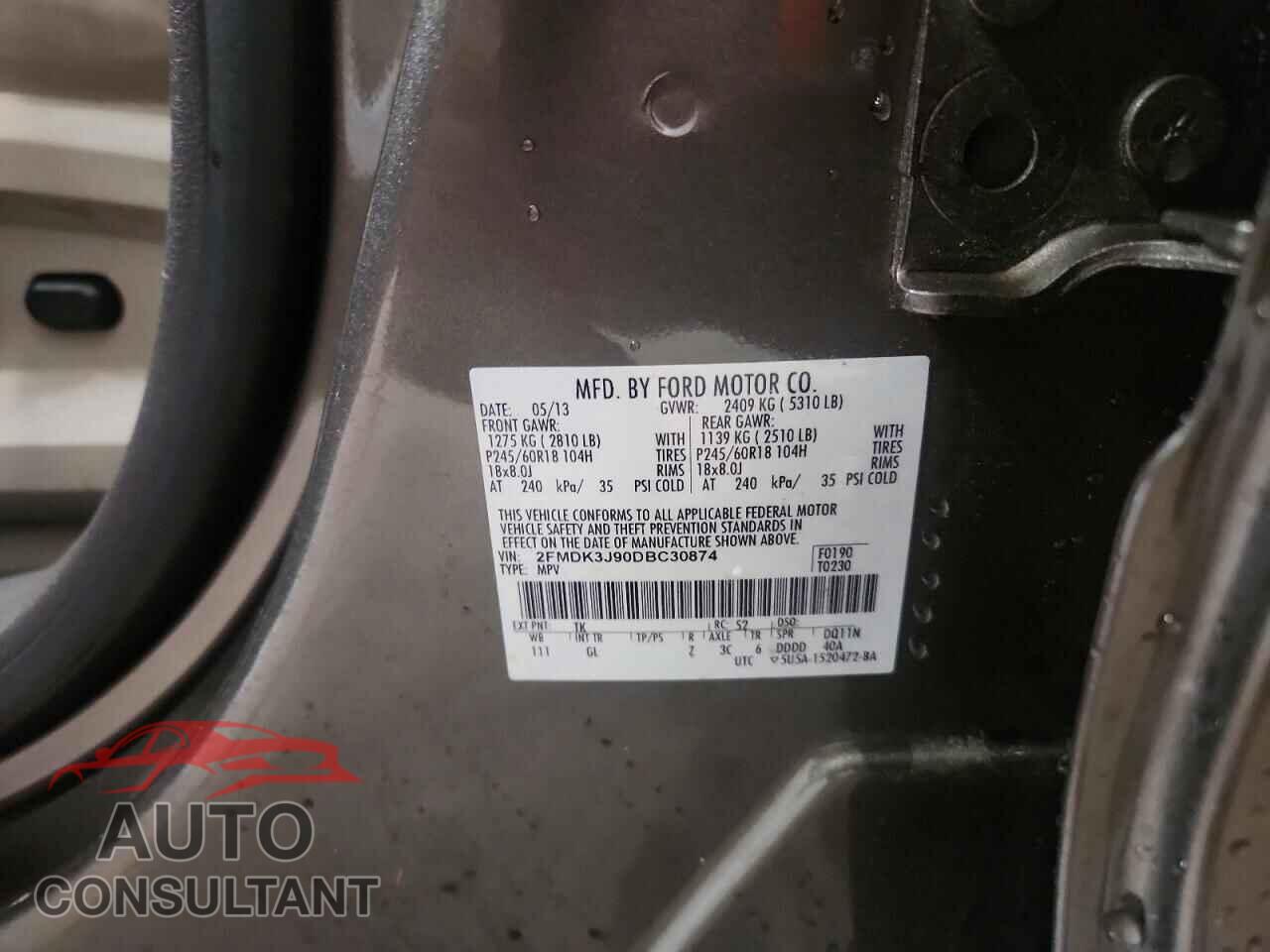 FORD EDGE 2013 - 2FMDK3J90DBC30874