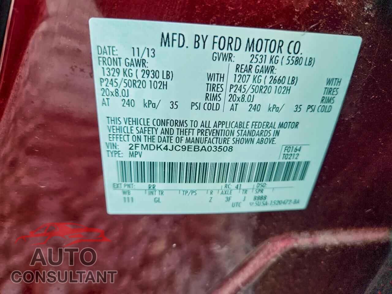 FORD EDGE 2014 - 2FMDK4JC9EBA03508