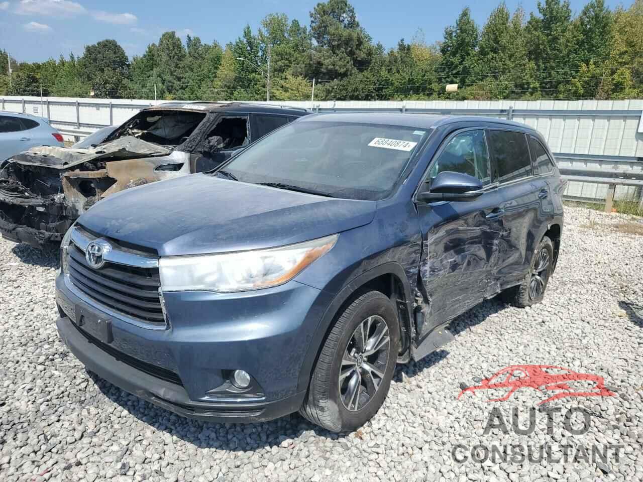 TOYOTA HIGHLANDER 2016 - 5TDJKRFH4GS316671