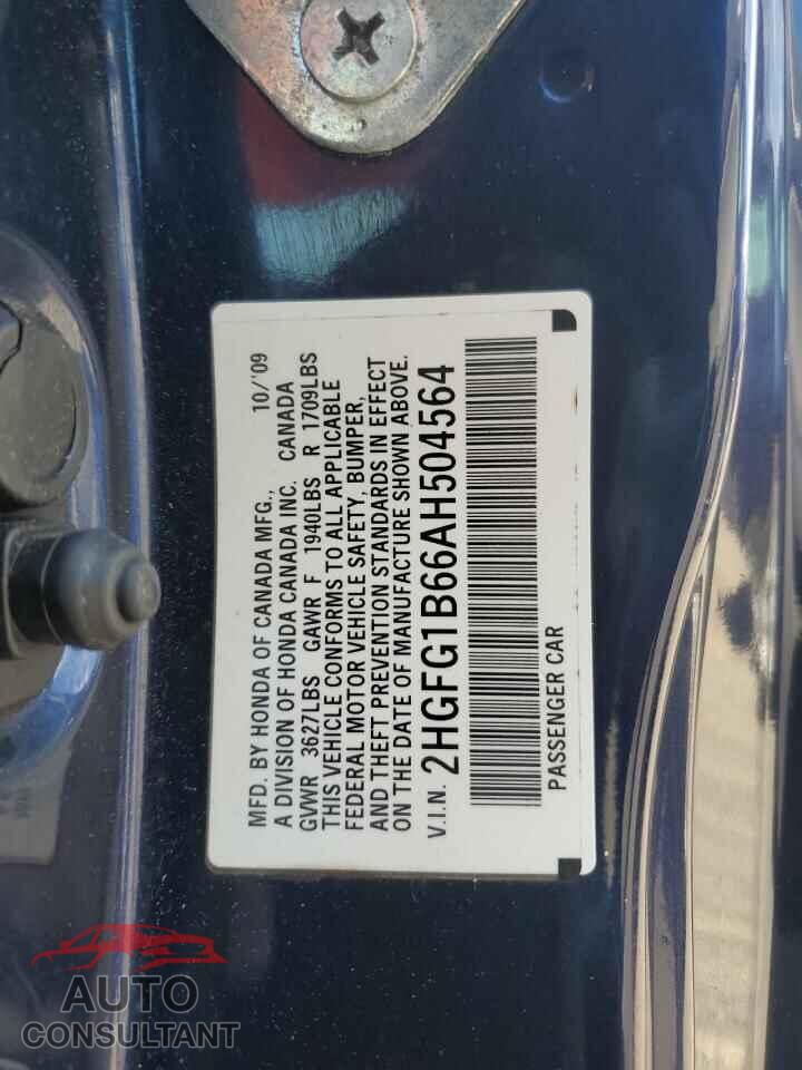 HONDA CIVIC 2010 - 2HGFG1B66AH504564