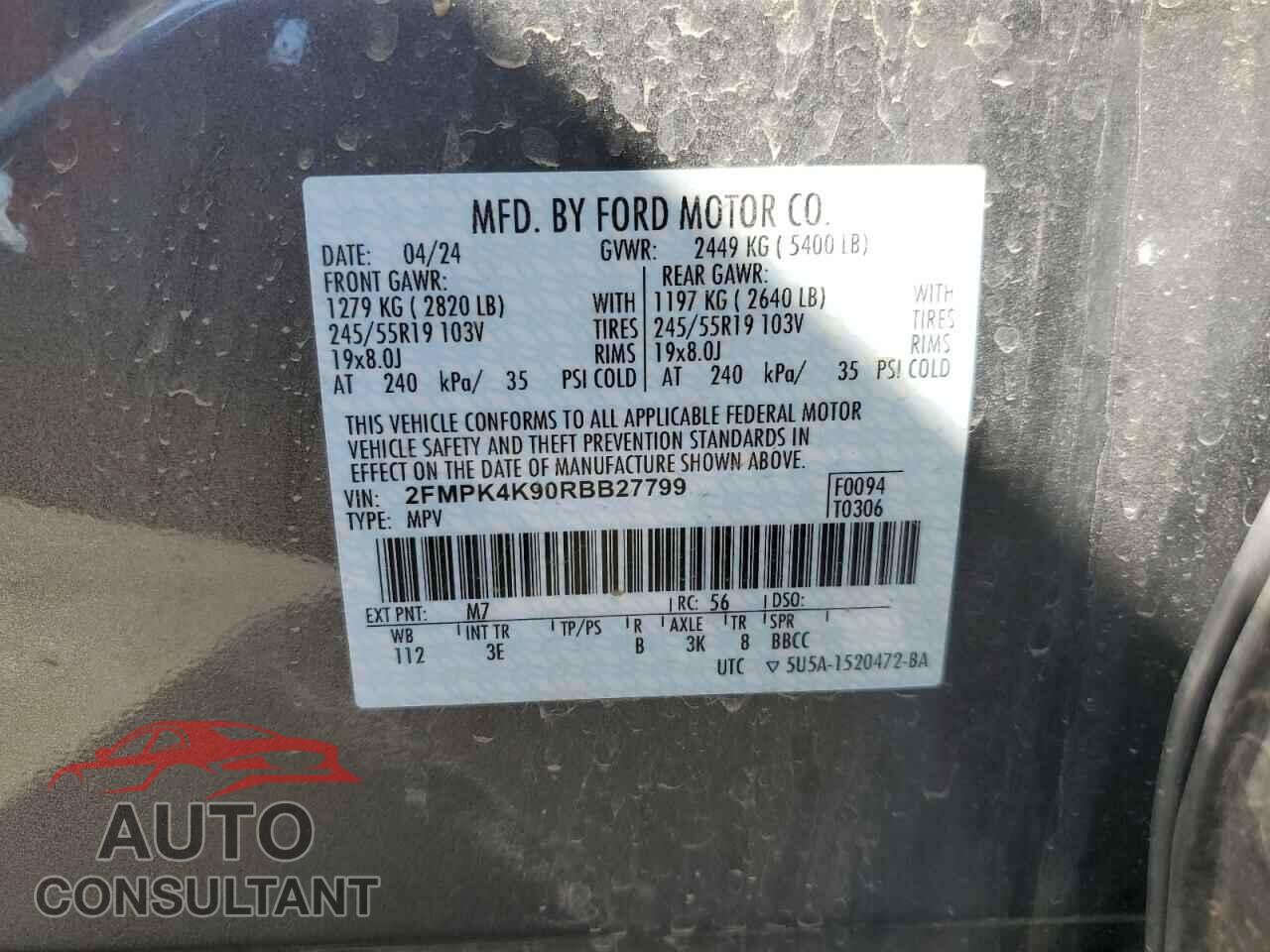 FORD EDGE 2024 - 2FMPK4K90RBB27799