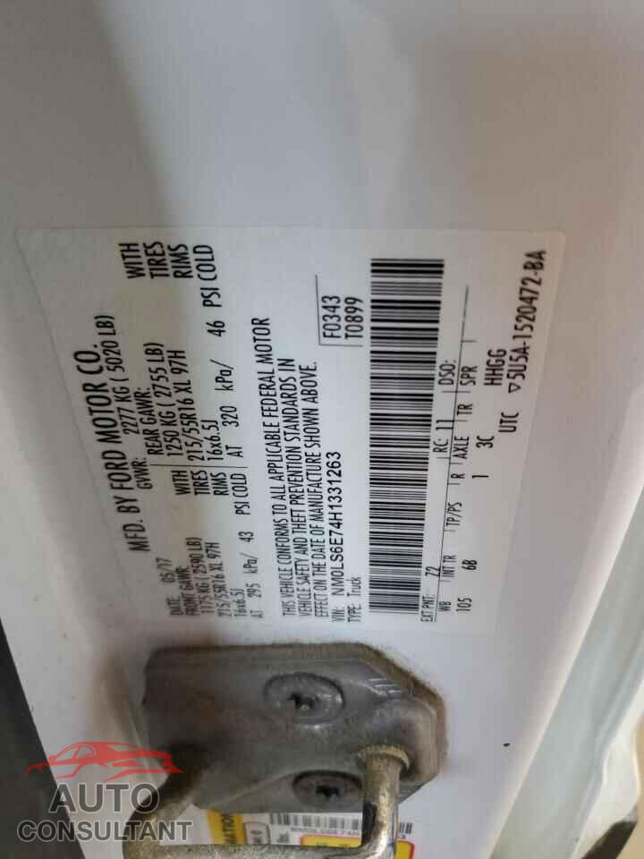 FORD TRANSIT 2017 - NM0LS6E74H1331263