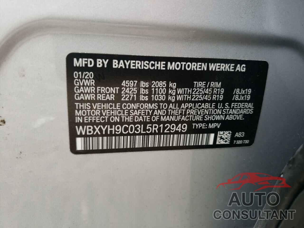 BMW X2 2020 - WBXYH9C03L5R12949