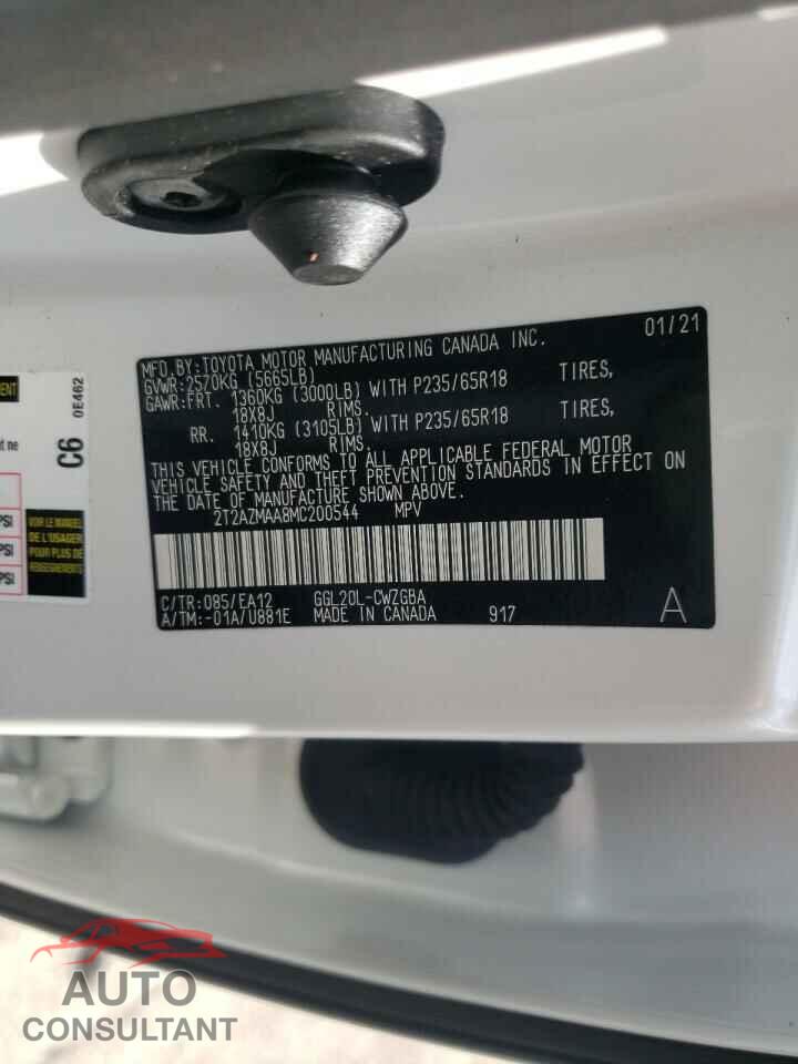 LEXUS CT 2021 - 2T2AZMAA8MC200544