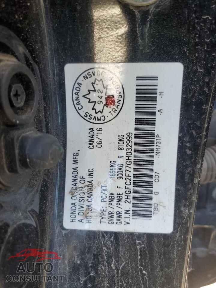 HONDA CIVIC 2016 - 2HGFC2F77GH032999