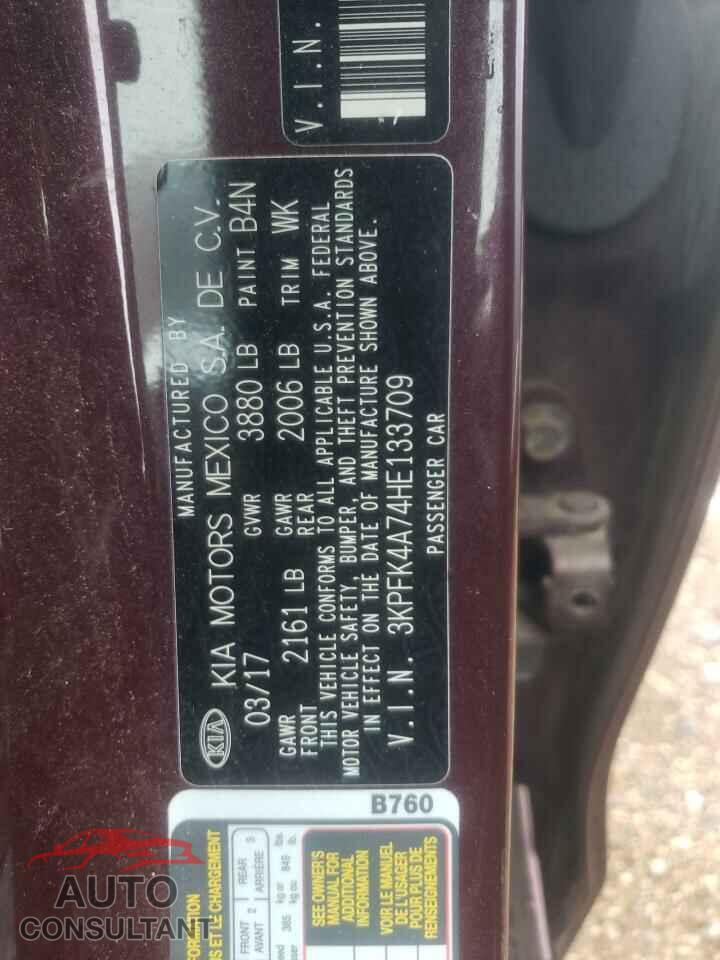 KIA FORTE 2017 - 3KPFK4A74HE133709