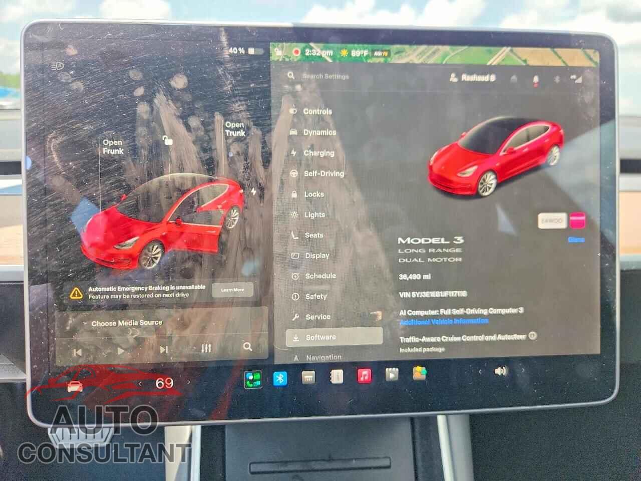 TESLA MODEL 3 2018 - 5YJ3E1EB1JF117118