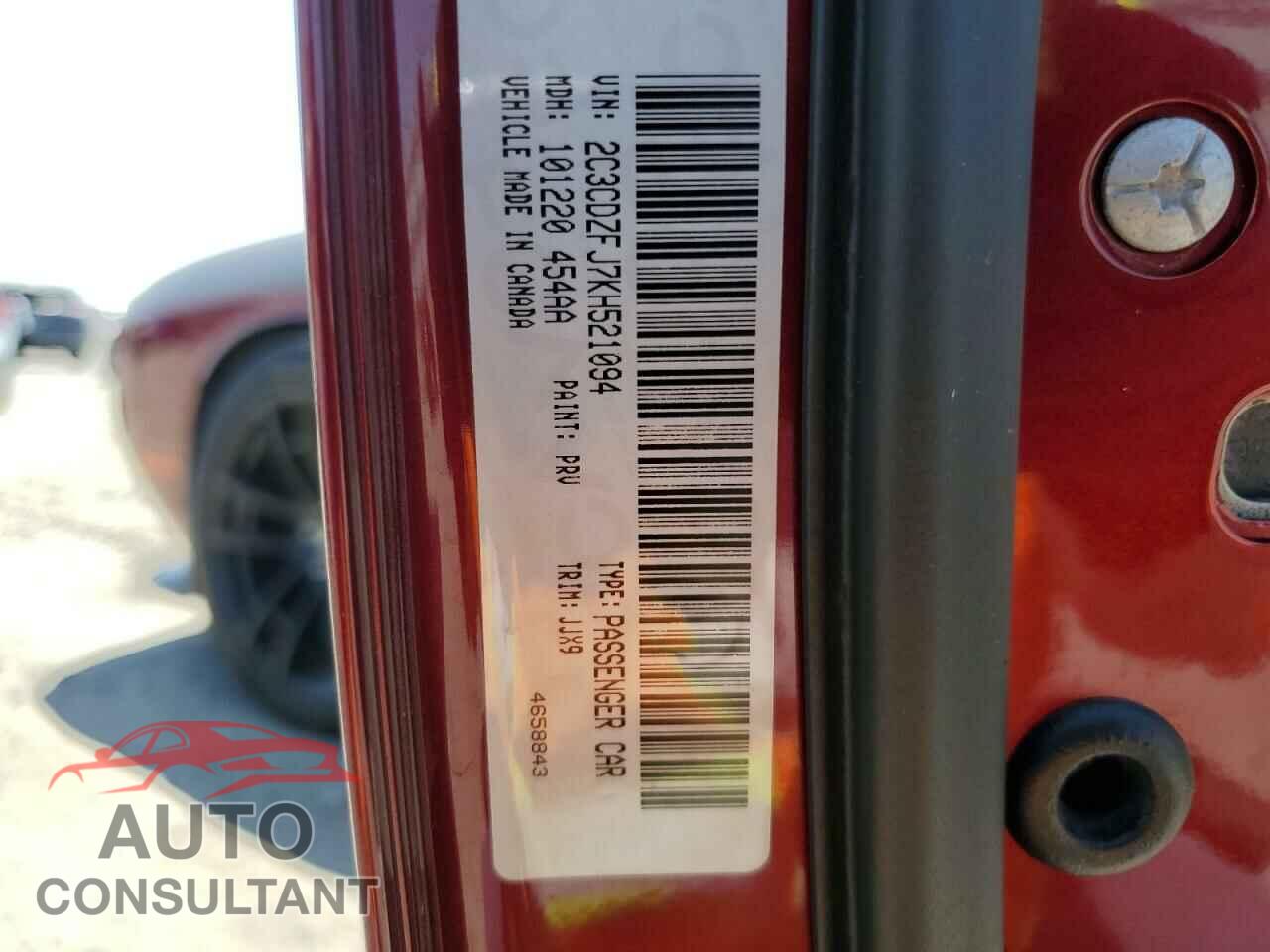 DODGE CHALLENGER 2019 - 2C3CDZFJ7KH521094