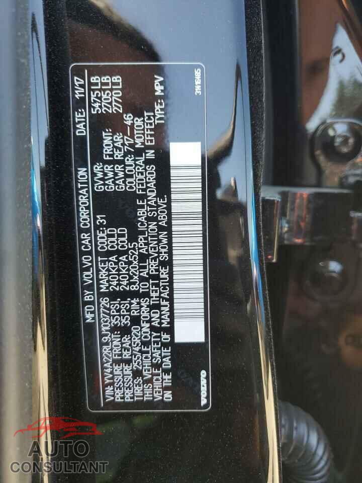 VOLVO XC60 2018 - YV4A22RL9J1037726