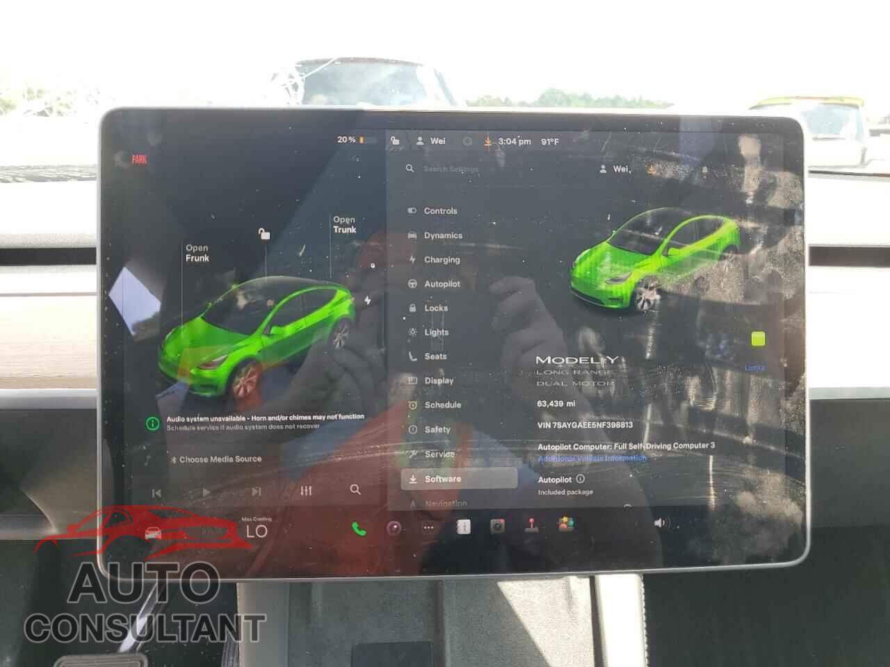 TESLA MODEL Y 2022 - 7SAYGAEE5NF398813