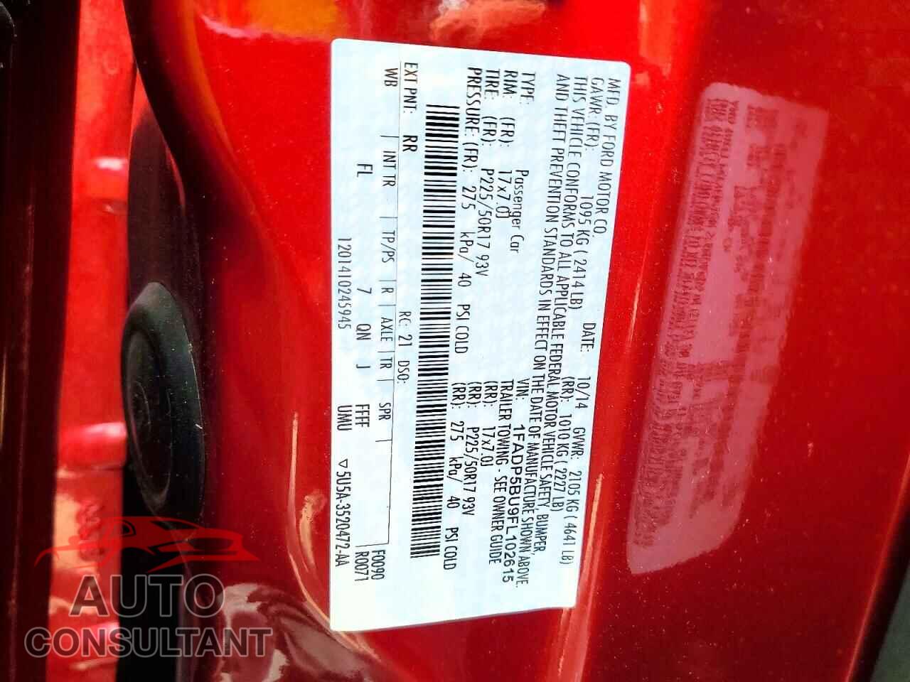 FORD CMAX 2015 - 1FADP5BU9FL102615