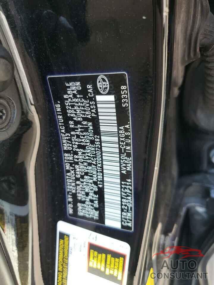 TOYOTA CAMRY 2013 - 4T1BD1FK0DU073682