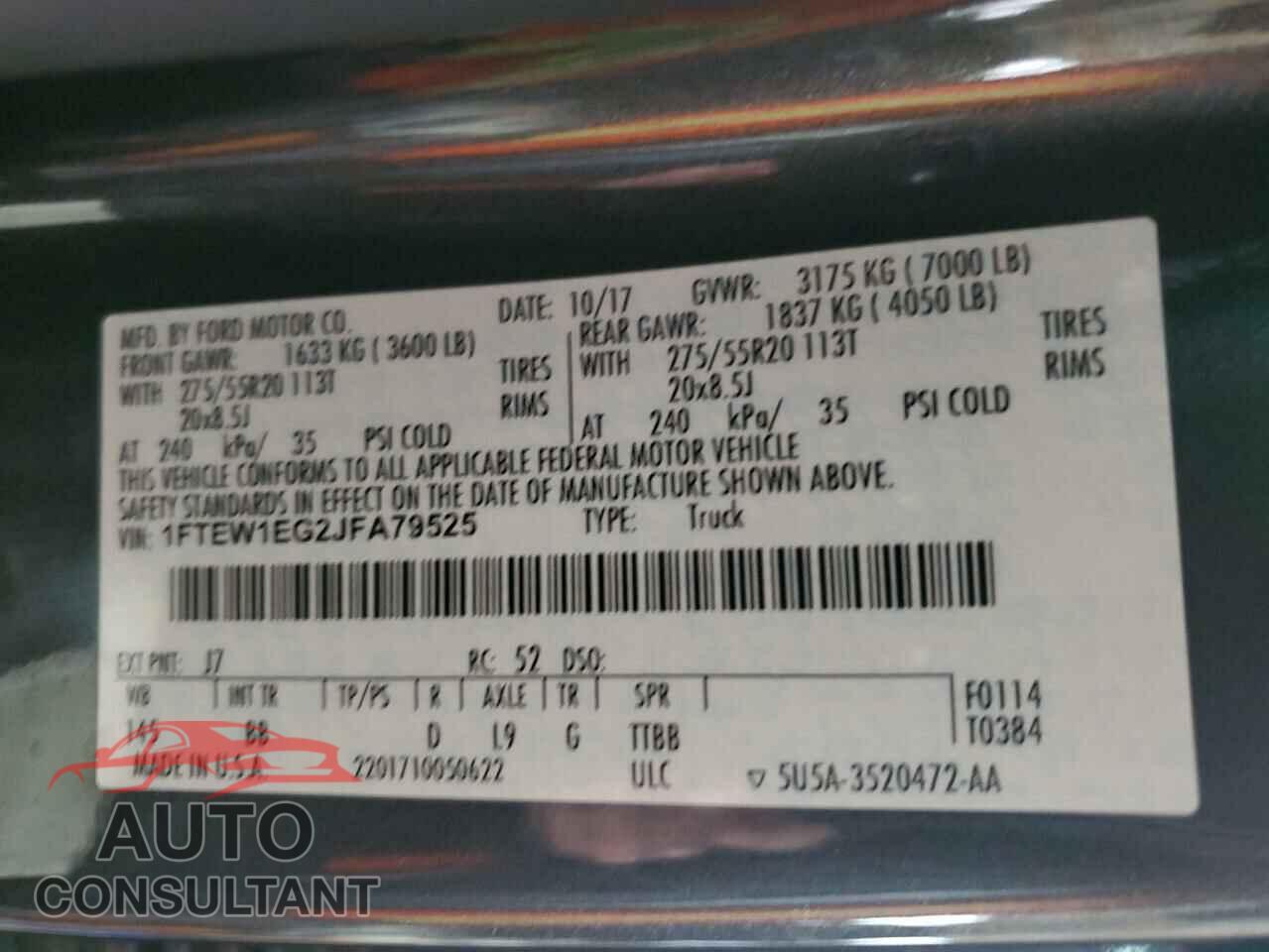 FORD F-150 2018 - 1FTEW1EG2JFA79525