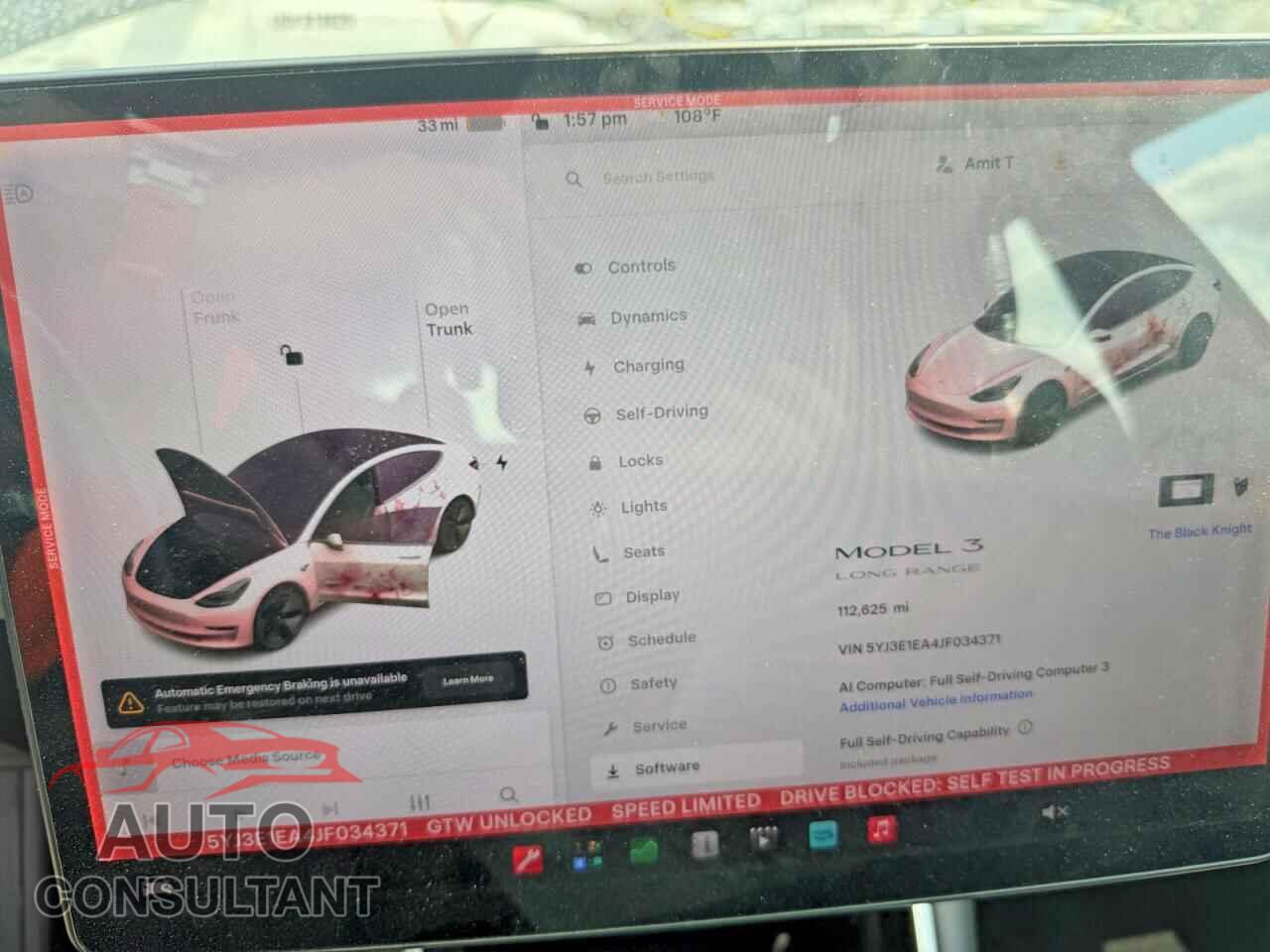 TESLA MODEL 3 2018 - 5YJ3E1EA4JF034371