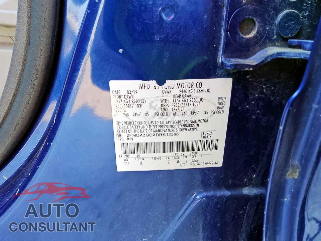 FORD EDGE 2013 - 2FMDK3GCXDBA13366