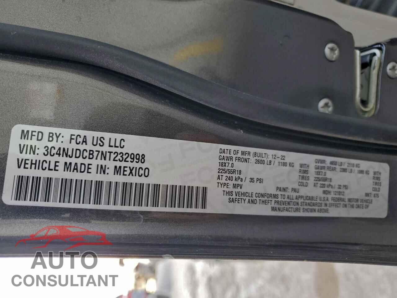 JEEP COMPASS 2022 - 3C4NJDCB7NT232998