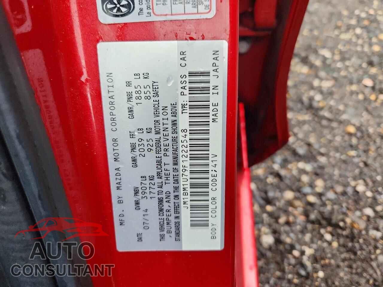 MAZDA 3 2015 - JM1BM1U79F1222548