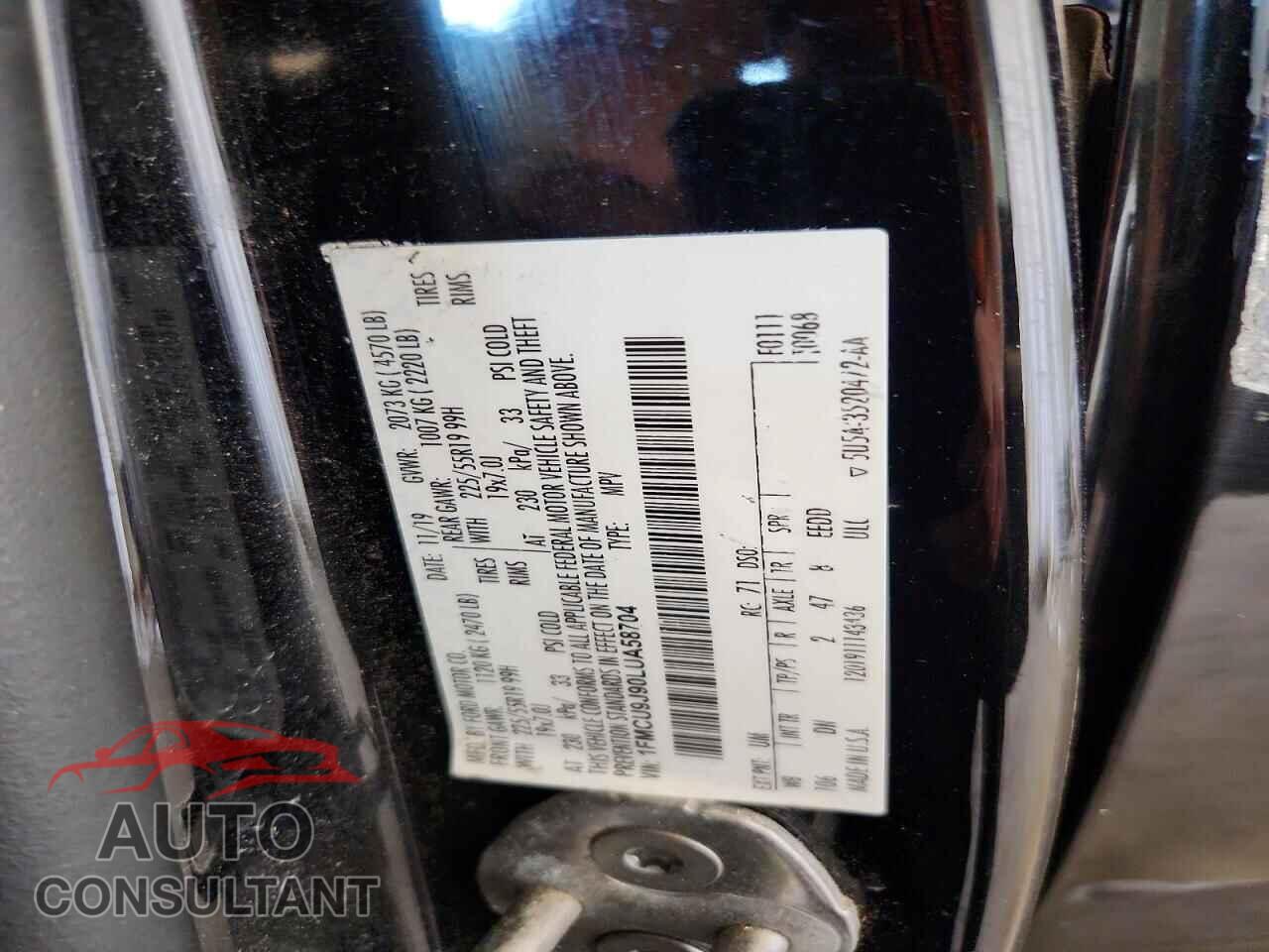 FORD ESCAPE 2020 - 1FMCU9J90LUA58704