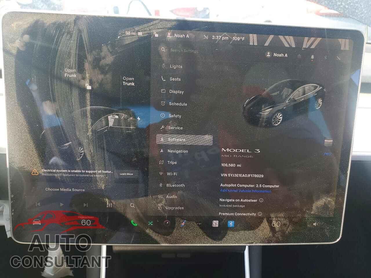 TESLA MODEL 3 2018 - 5YJ3E1EA0JF178029