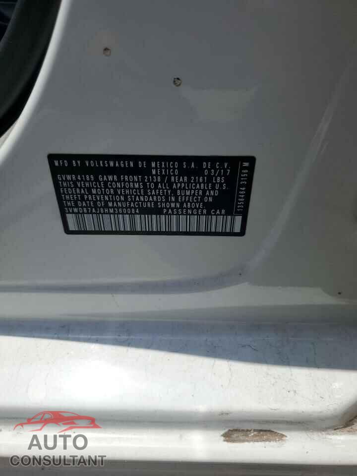 VOLKSWAGEN JETTA 2017 - 3VWDB7AJ8HM360084