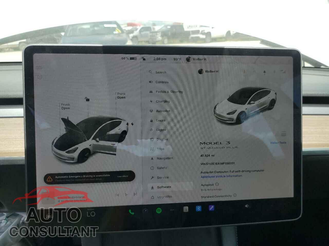 TESLA MODEL 3 2021 - 5YJ3E1EA1MF098131