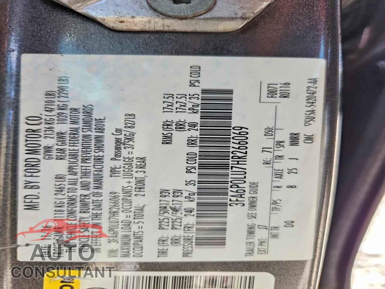 FORD ALL Models 2017 - 3FA6P0LU7HR266069