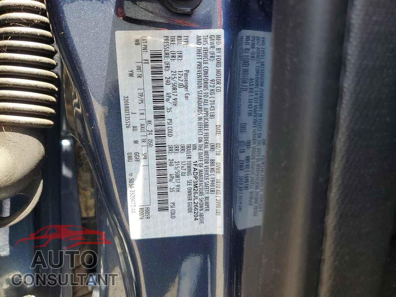 FORD FOCUS 2018 - 1FADP3M26JL266204
