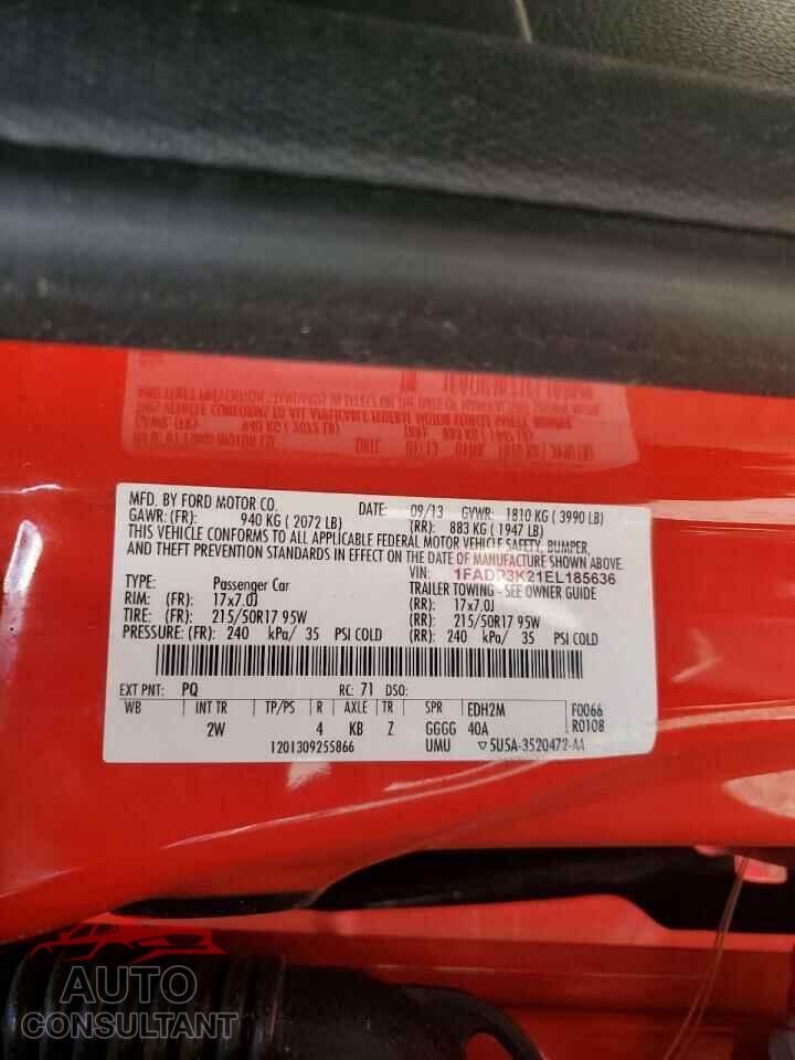 FORD FOCUS 2014 - 1FADP3K21EL185636