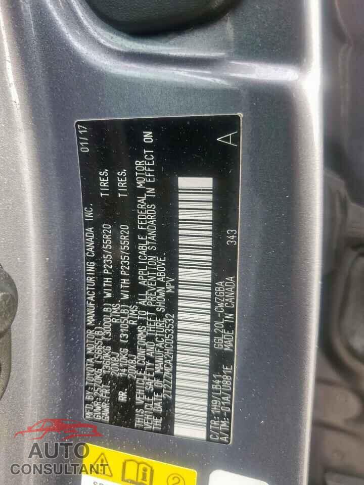 LEXUS RX350 2017 - 2T2ZZMCA2HC053532
