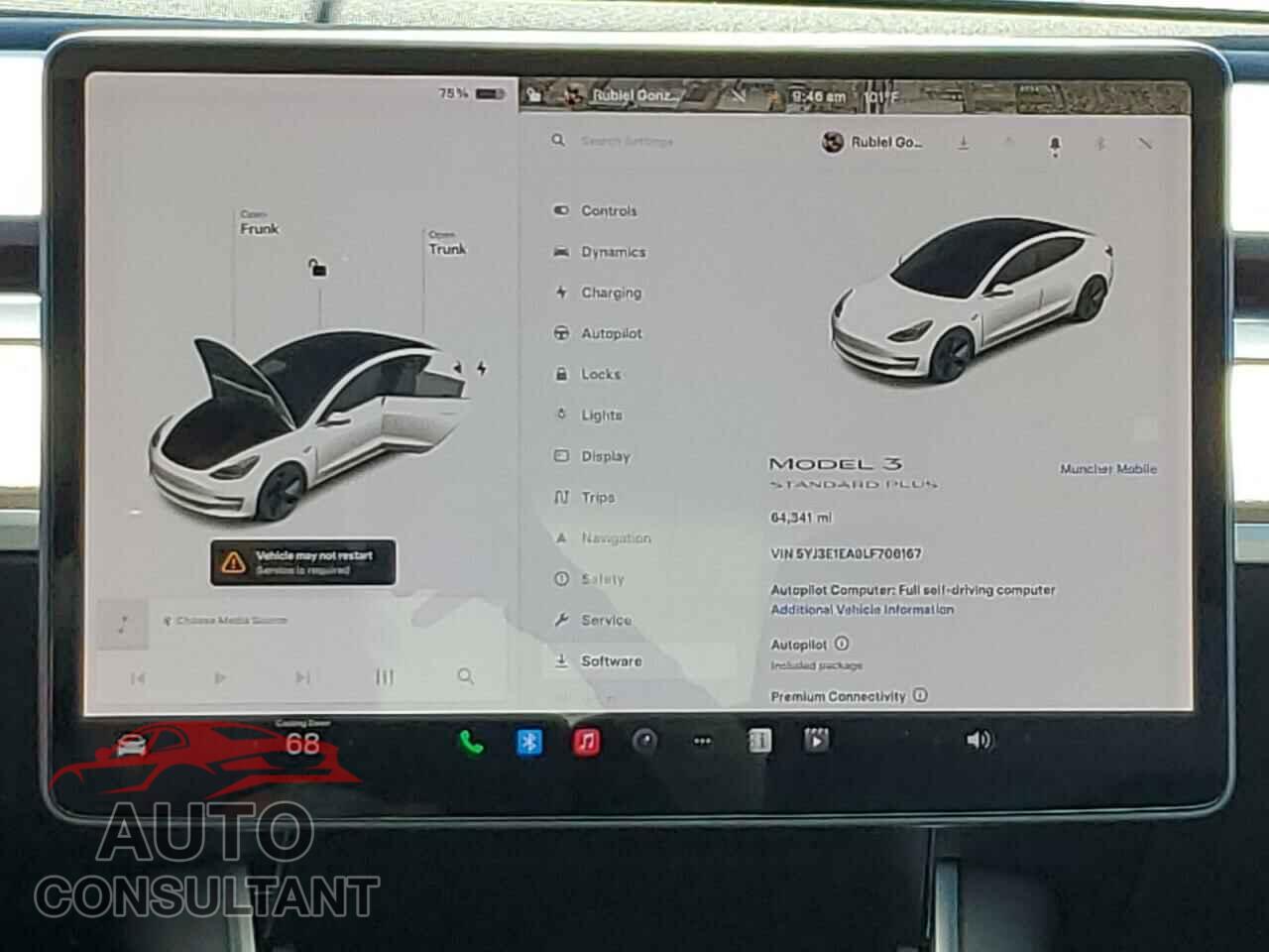 TESLA MODEL 3 2020 - 5YJ3E1EA9LF706167
