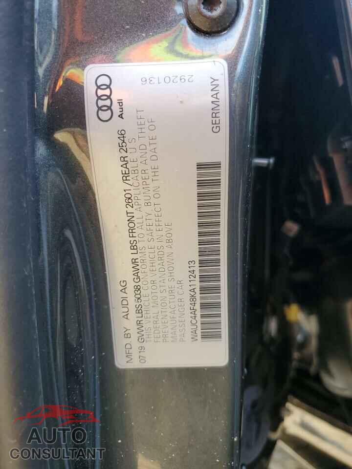 AUDI S4/RS4 2019 - WAUC4AF48KA112413