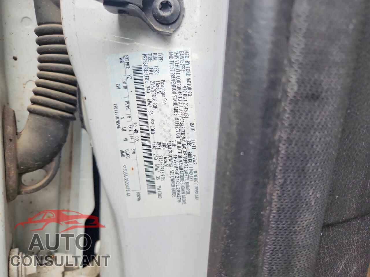 FORD FOCUS 2012 - 1FAHP3F21CL289276
