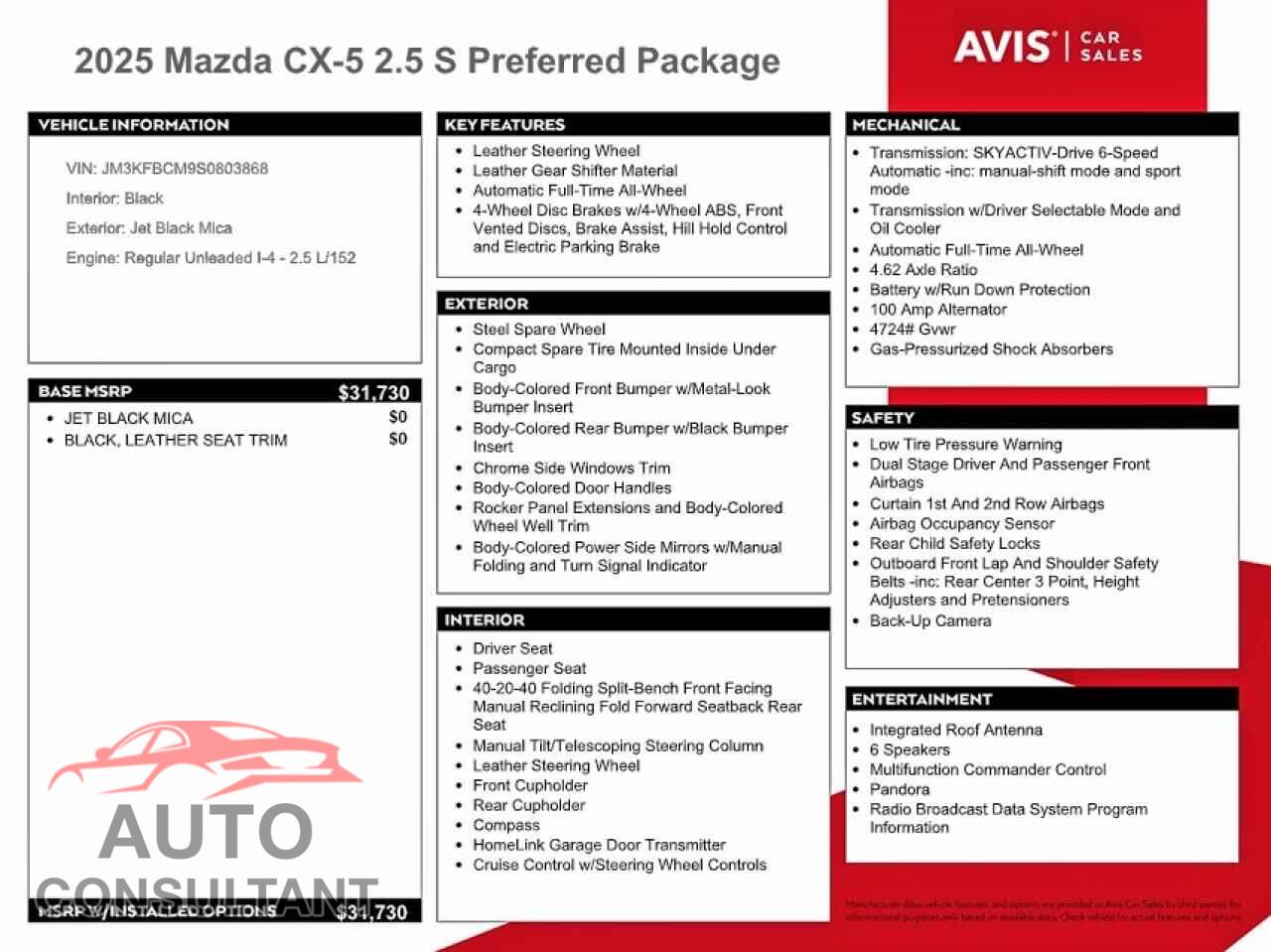 MAZDA CX-5 2025 - JM3KFBCM9S0803868