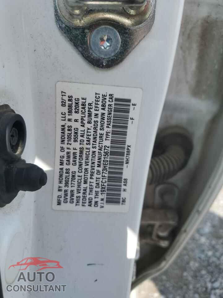 HONDA CIVIC 2017 - 19XFC1F73HE015672