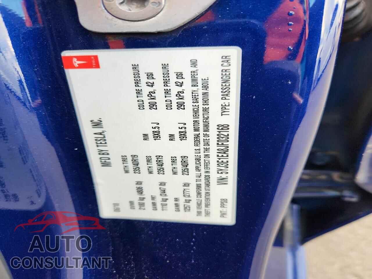 TESLA MODEL 3 2018 - 5YJ3E1EA8JF032168