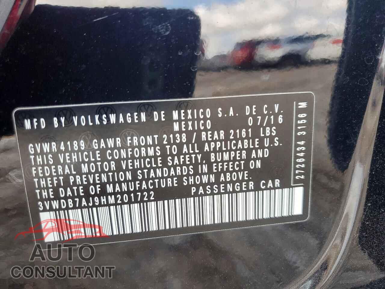 VOLKSWAGEN JETTA 2017 - 3VWDB7AJ9HM201722