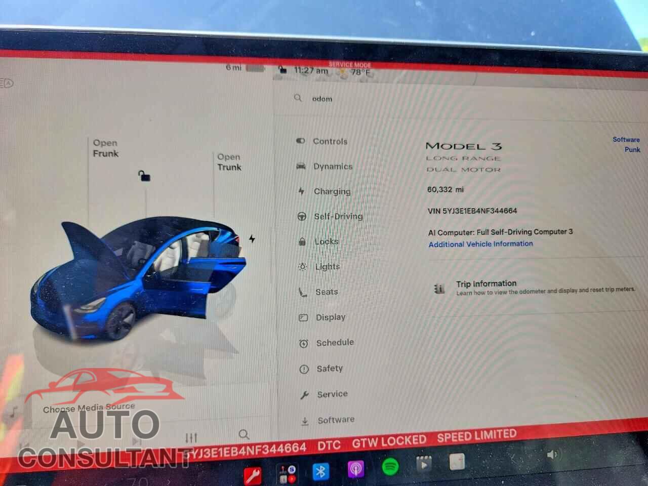 TESLA MODEL 3 2022 - 5YJ3E1EB4NF344664