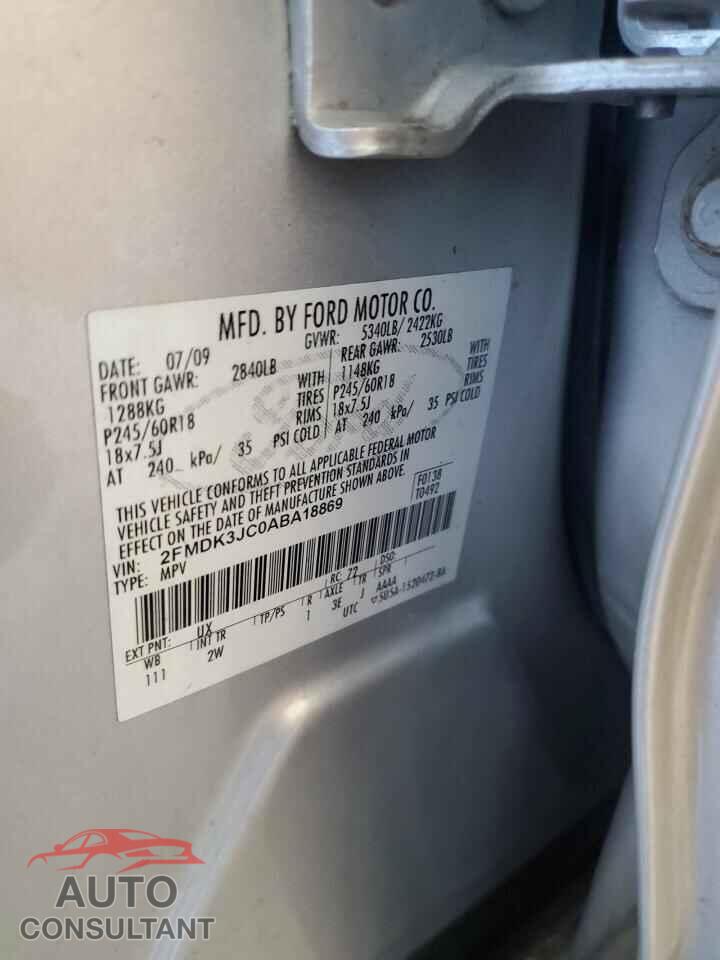 FORD EDGE 2010 - 2FMDK3JC0ABA18869