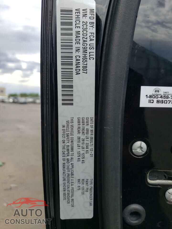 DODGE CHALLENGER 2021 - 2C3CDZAG9MH657807