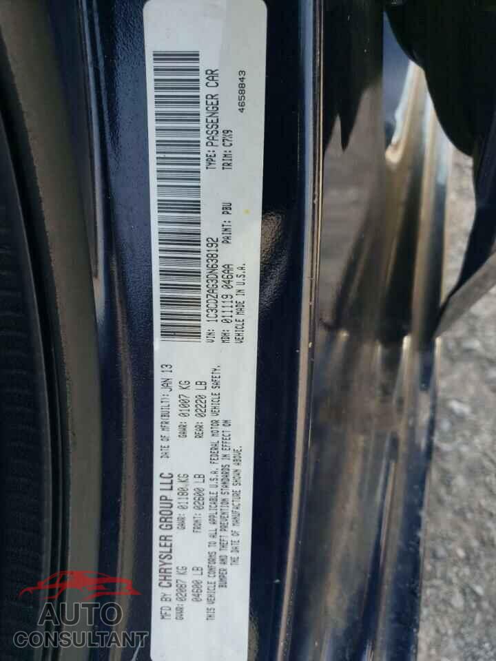DODGE AVENGER 2013 - 1C3CDZAG3DN638192