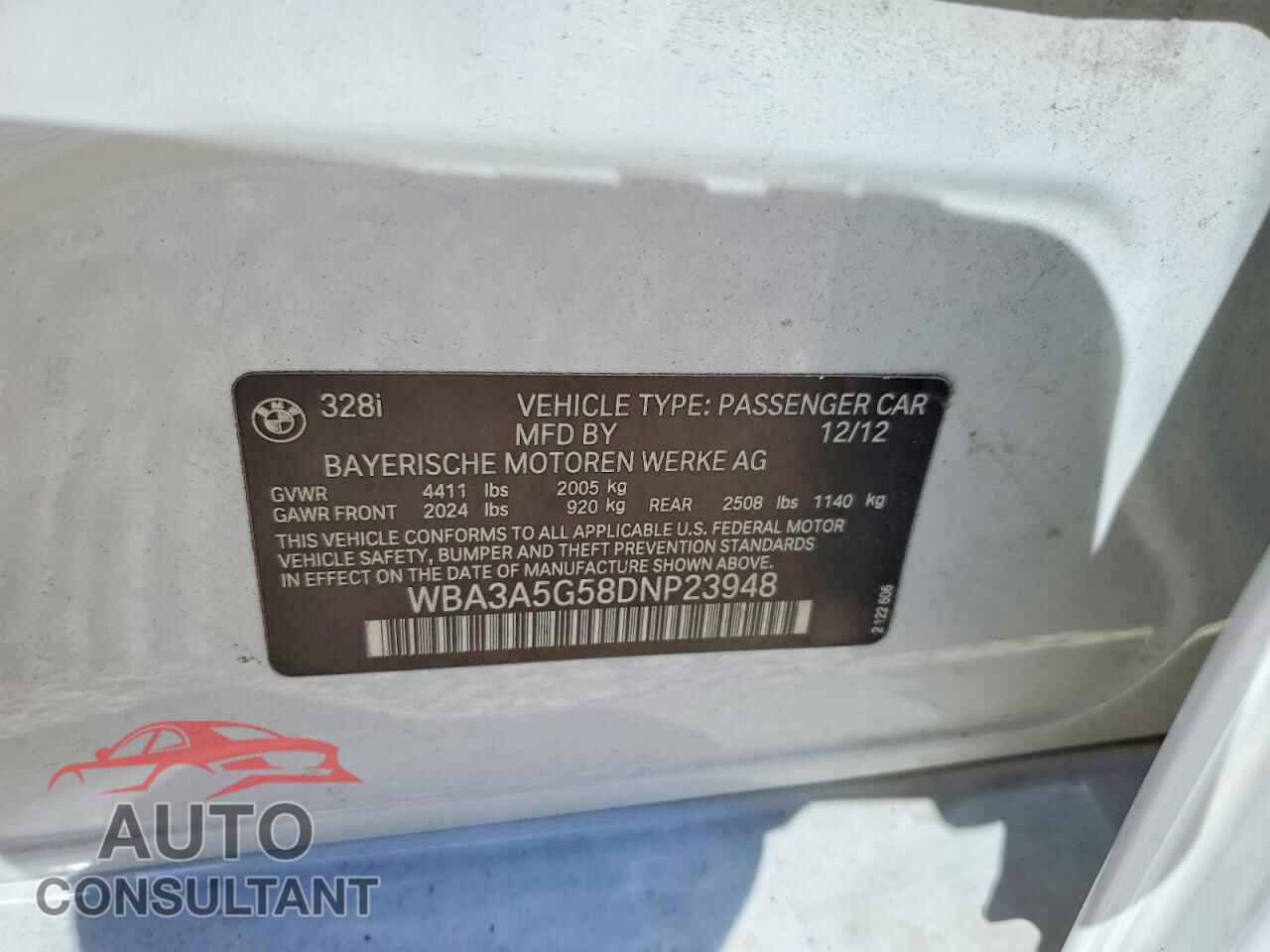BMW 3 SERIES 2013 - WBA3A5G58DNP23948