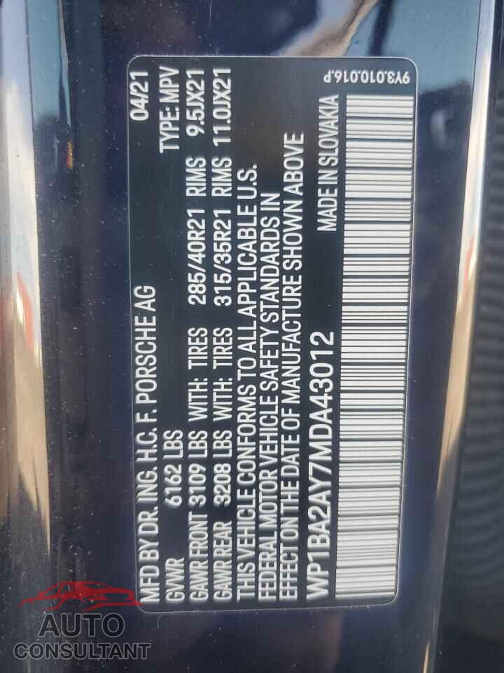 PORSCHE CAYENNE 2021 - WP1BA2AY7MDA43012