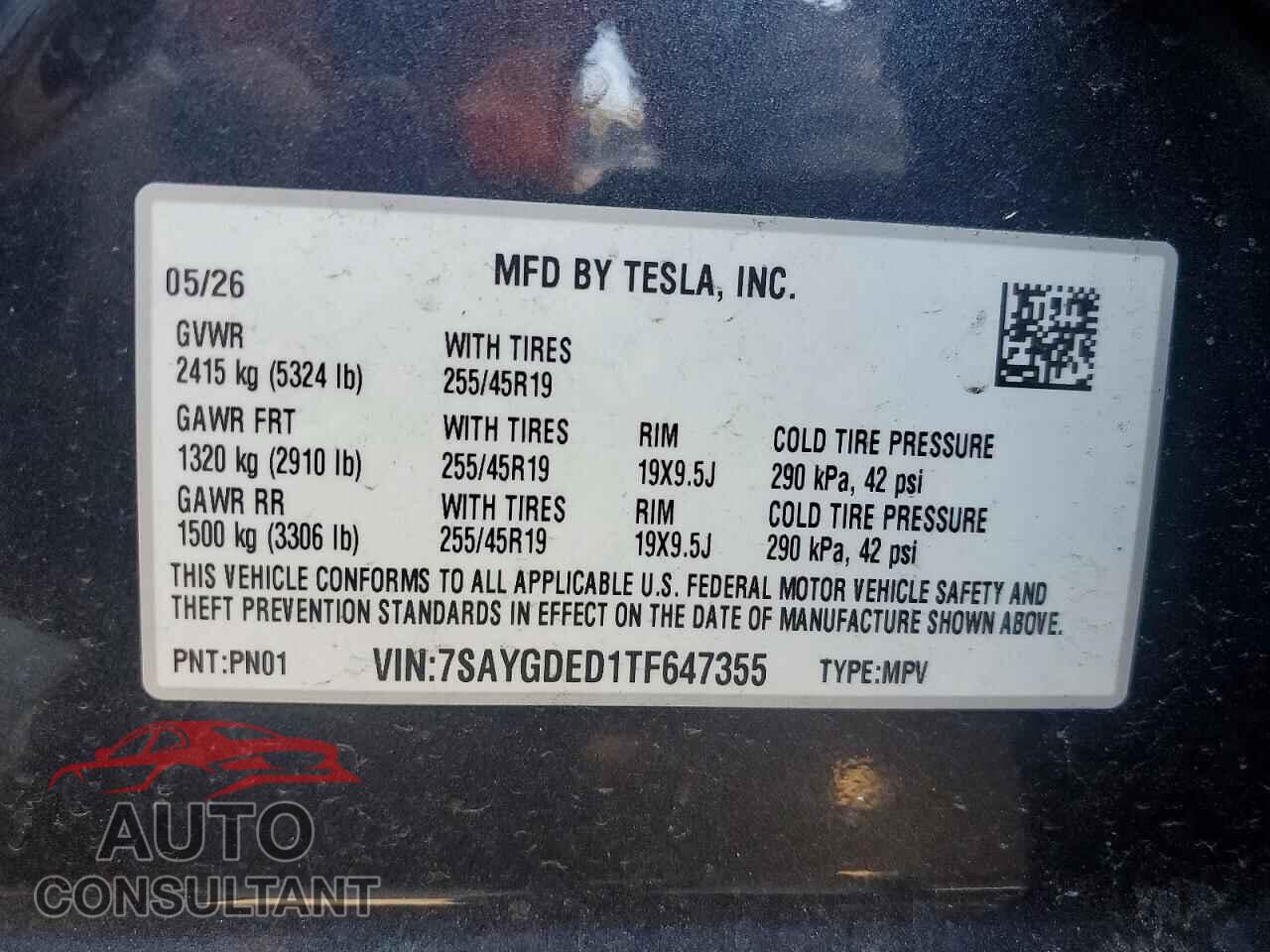 TESLA MODEL Y 2026 - 7SAYGDED1TF647355