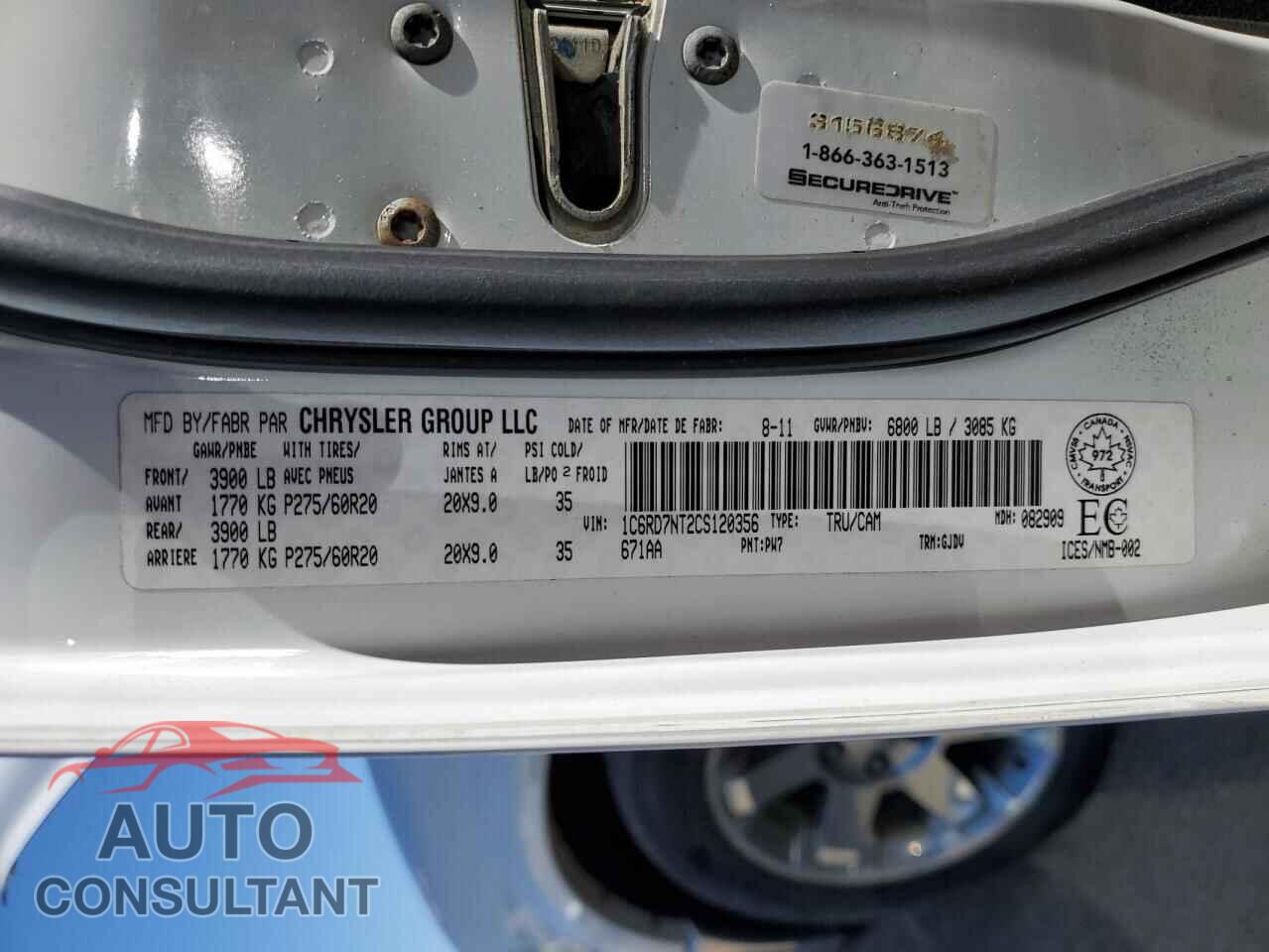 DODGE RAM 1500 2012 - 1C6RD7NT2CS120356